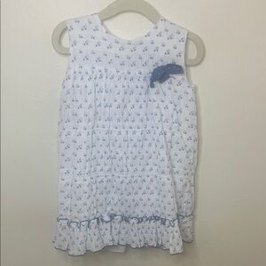 Mac Ilusion White and Blue Floral Sleeveless Dress